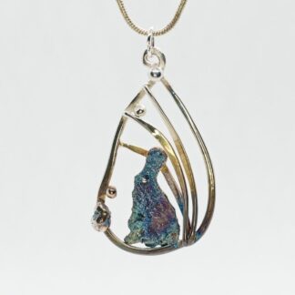 Abstract Blue Bunny pendant