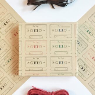 A4 Mixtape Gift Wrap, Recycled Wrapping Paper