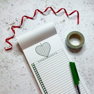 Spreadsheet To Do List, Planner Notepad