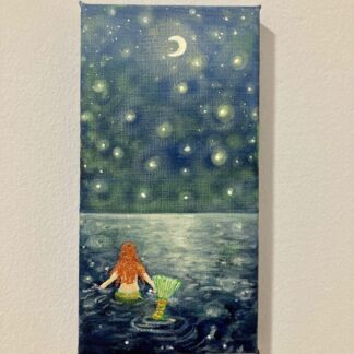 Mermaid and the moon painting