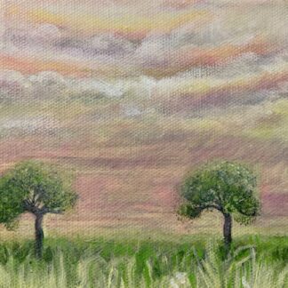 Misty trees painting