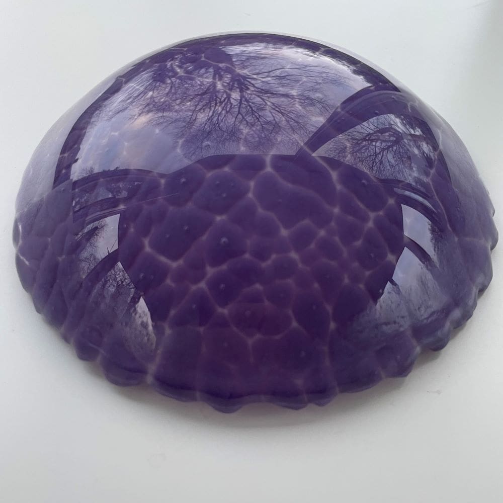Small Purple Crackle Glass trinket bowl - Image 2