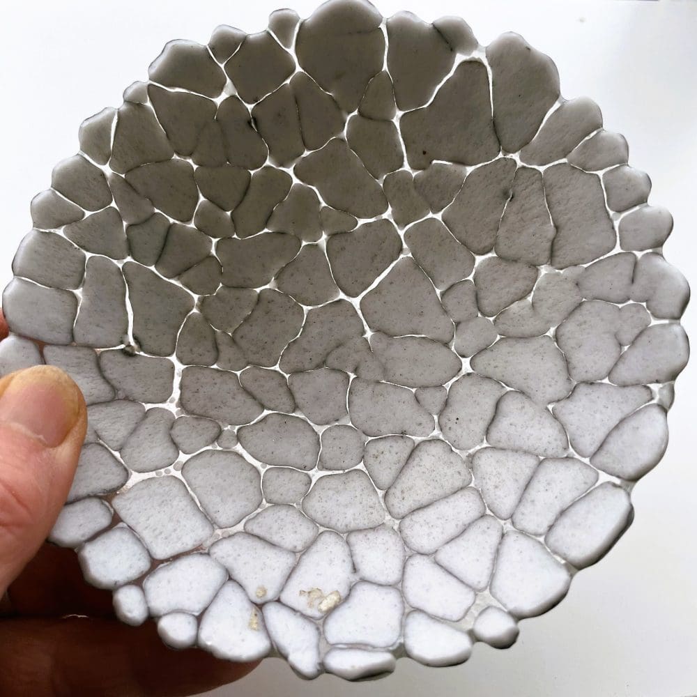 Small Grey Glass Crackle Bowl - Image 4