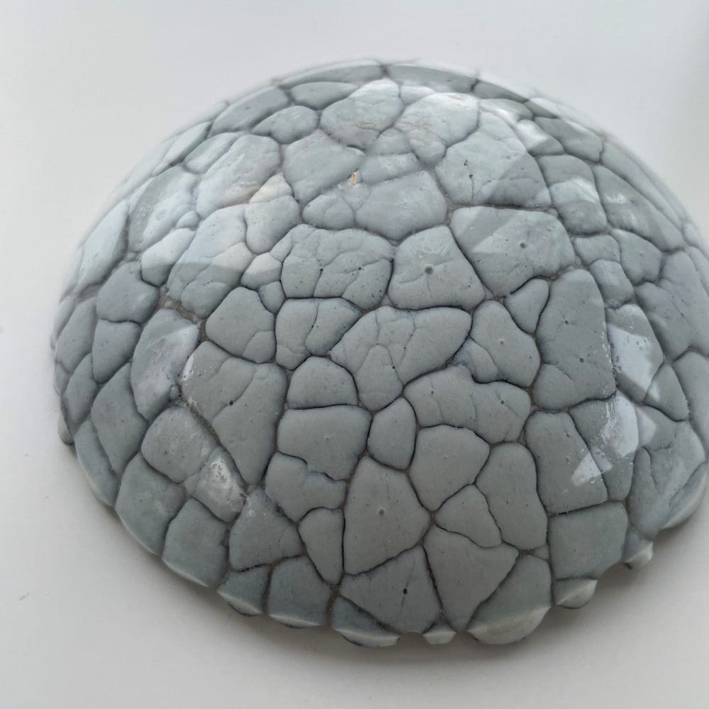 Small Grey Glass Crackle Bowl - Image 3