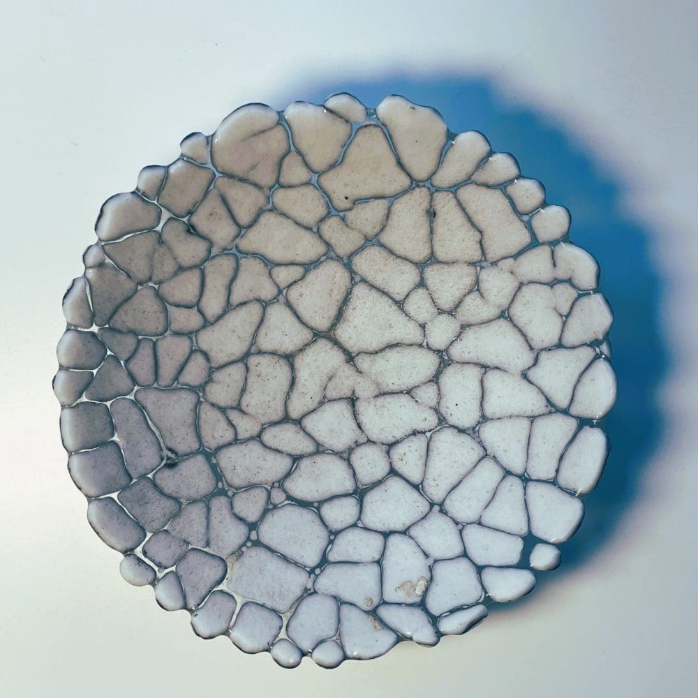 Small Grey Glass Crackle Bowl - Image 6