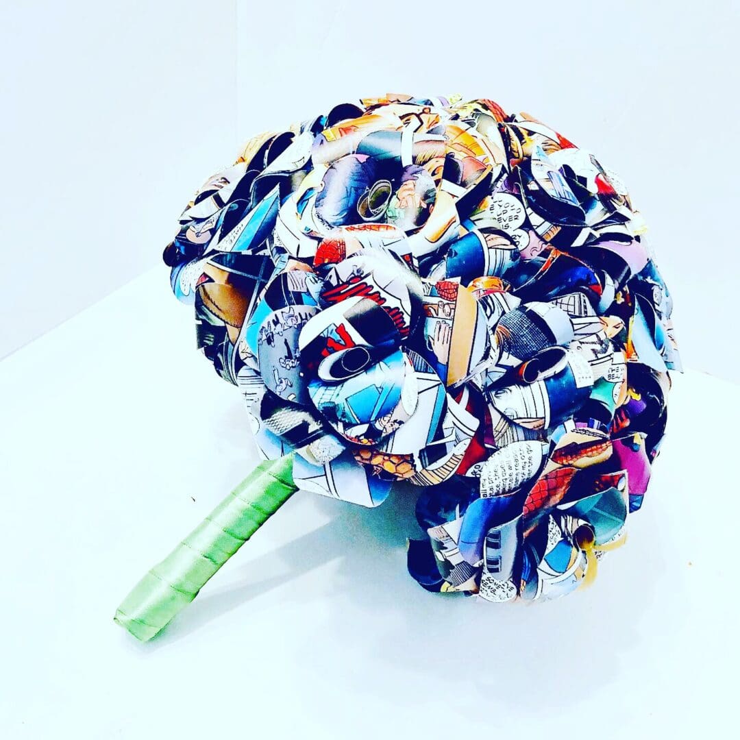 Comic book bridal bouquet, superhero flower bouquet, wedding bouquet, comic book bouquet, paper rose bouquet, wedding flowers