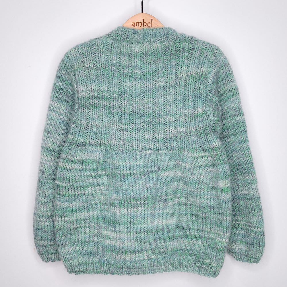 GreenBoys Chunky Retro Hand-Knitted Jacket/Cardigan in Alpaca blend yarn, 5-7yrs - Image 4