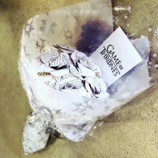 Book Page Paper Rose Bouquet - 5 Recycled Game of Thrones book page paper flowers