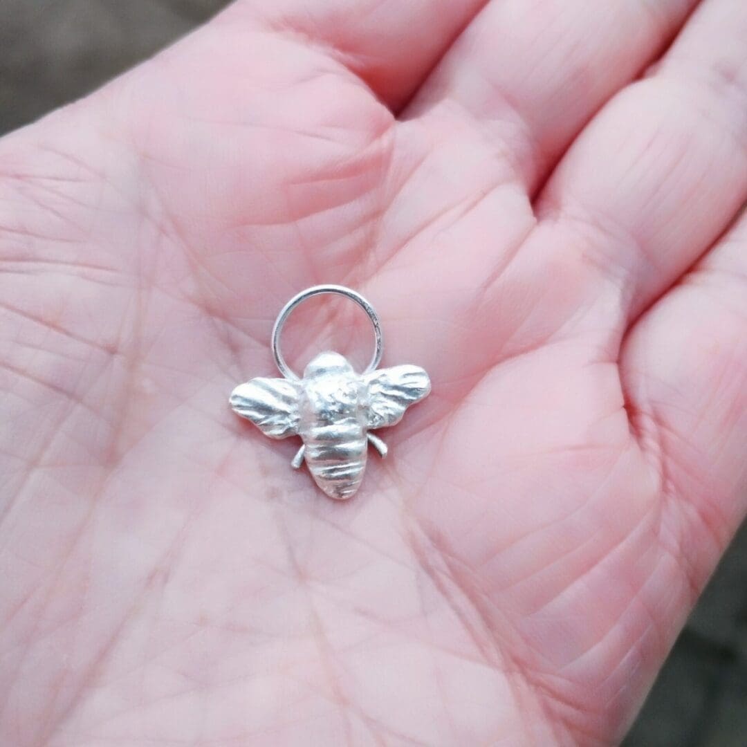 Bee Honeybee Fine Silver Necklace Sterling Silver Chain - Image 5