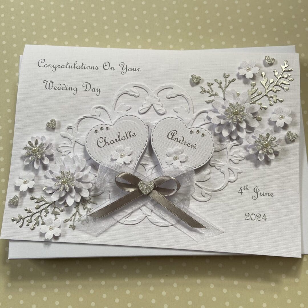 Personalised Handmade Wedding Day Card Gift Boxed Keepsake Engagement Anniversary