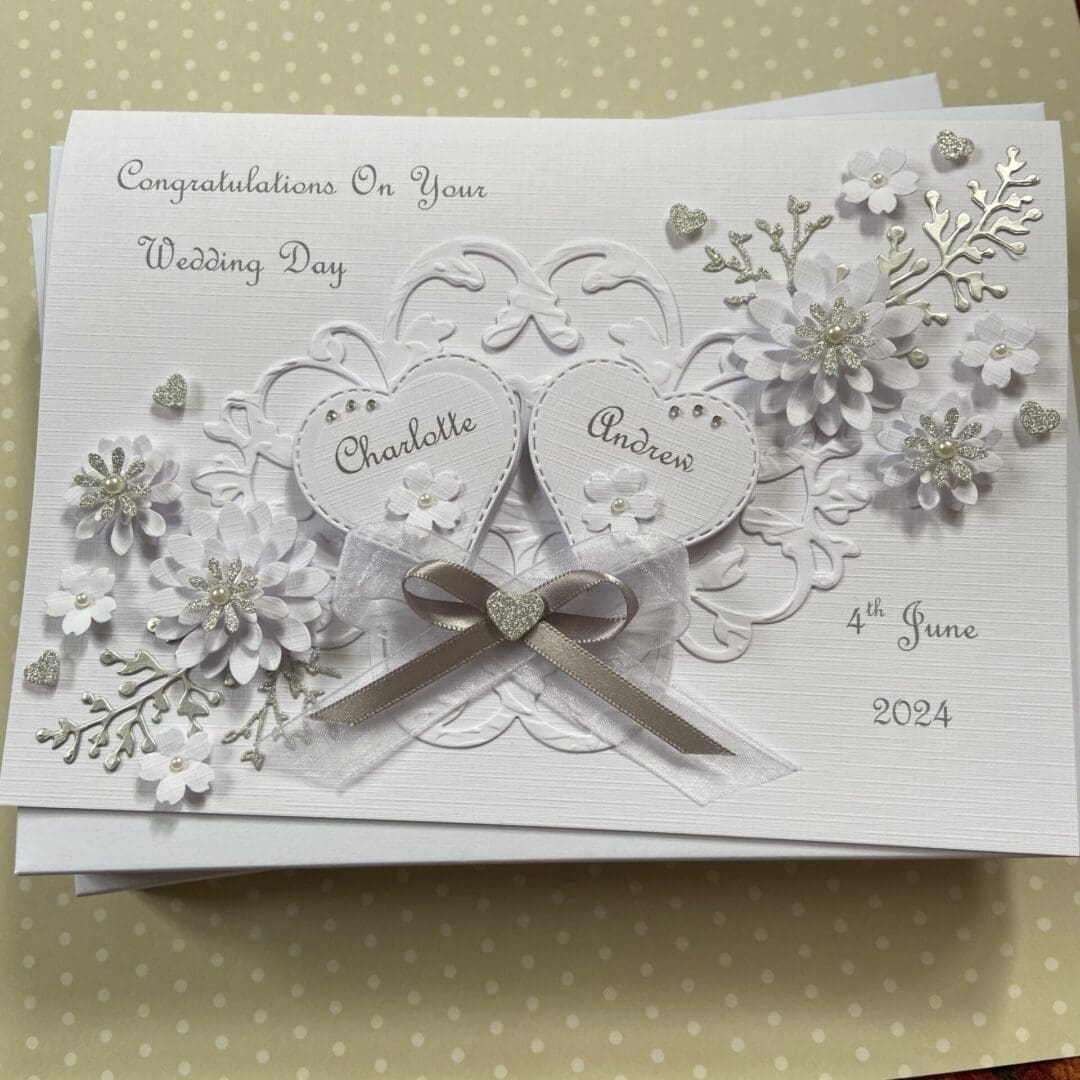 Personalised Handmade Wedding Day Card Gift Boxed Keepsake Engagement Anniversary - Image 4