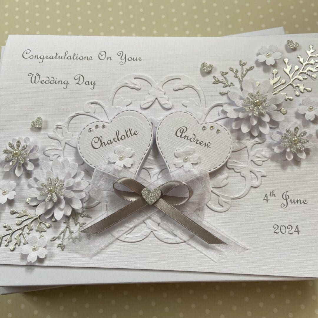 Personalised Handmade Wedding Day Card Gift Boxed Keepsake Engagement Anniversary - Image 3