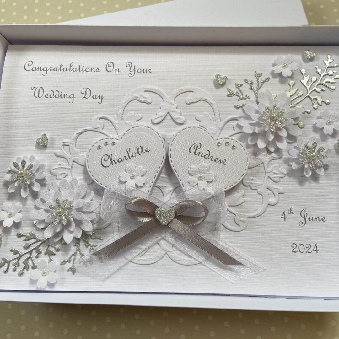 Personalised Handmade Wedding Day Card Gift Boxed Keepsake Engagement Anniversary - Image 2