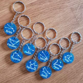 Light blue starsign keyrings