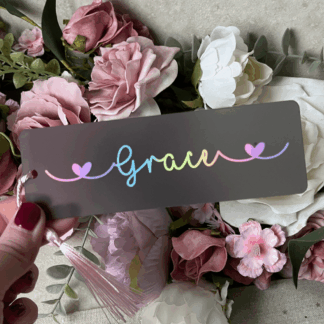 Personalised pastel bookmark gift