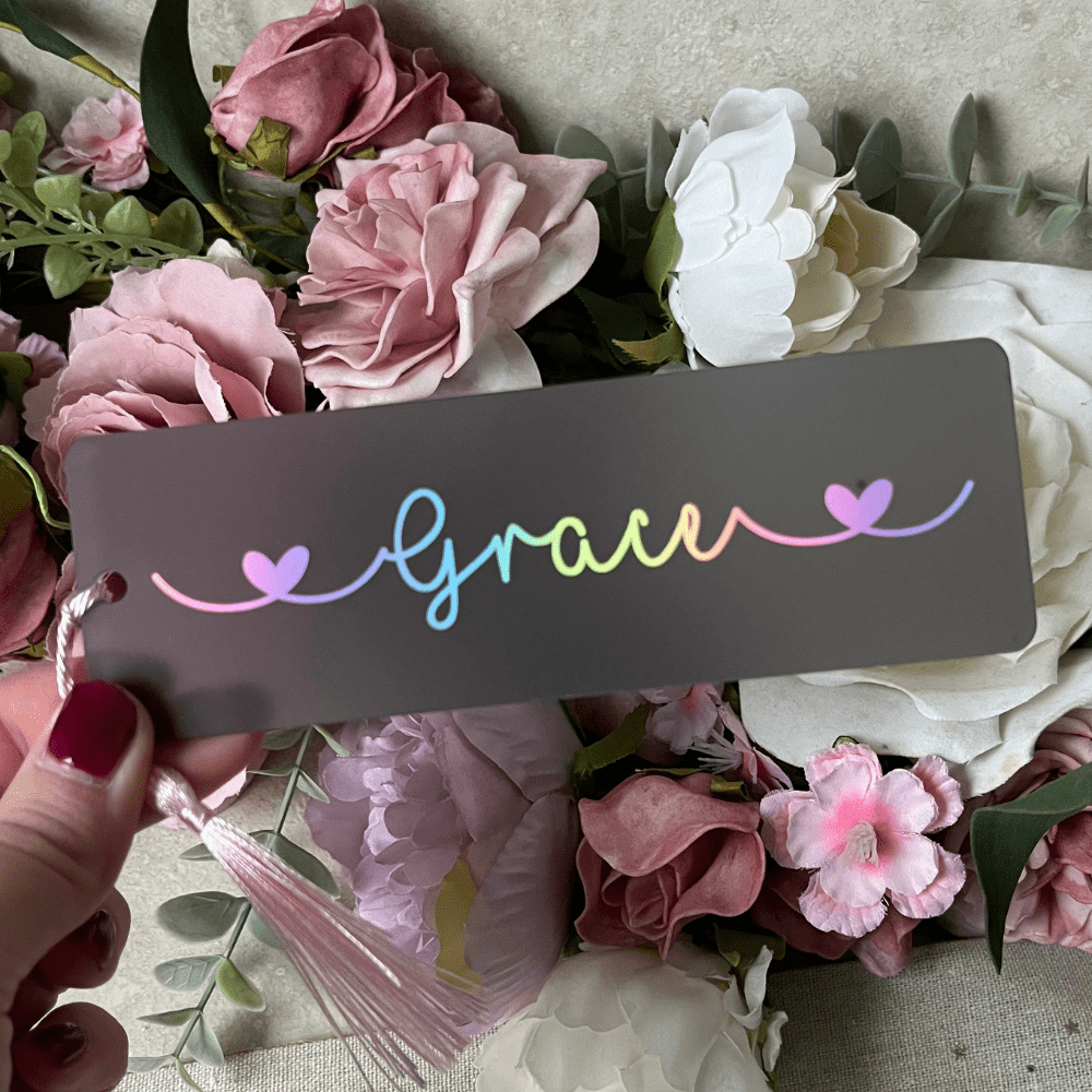 Personalised pastel bookmark gift