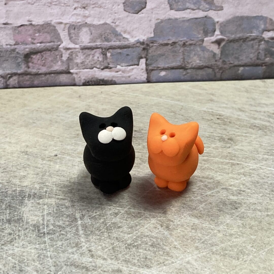 cat miniature clay figure