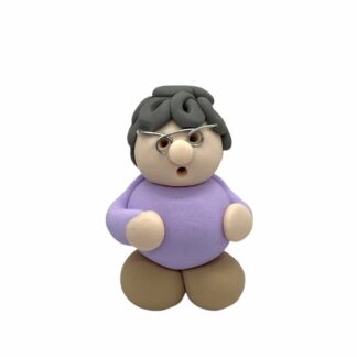 grandparents miniature clay figure