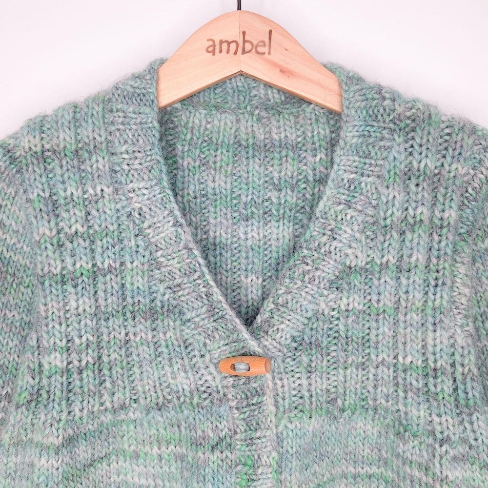 GreenBoys Chunky Retro Hand-Knitted Jacket/Cardigan in Alpaca blend yarn, 5-7yrs - Image 3