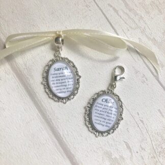 FLOWERGIRL or BRIDESMAID bouquet charm, flower girl gift, wedding gift, personalised bouquet charm