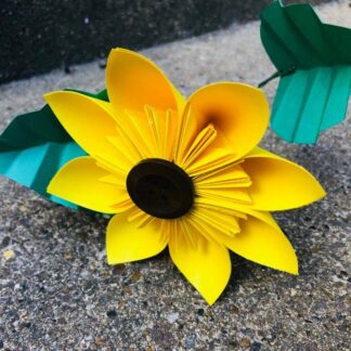 Handmade Paper Sunflower - Long Stem Origami Paper Flowers