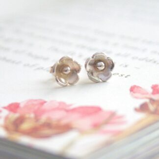 Sterling silver flower stud earrings