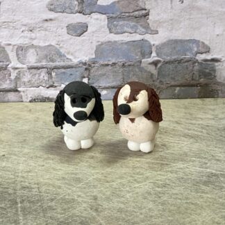 spaniel miniature clay figure