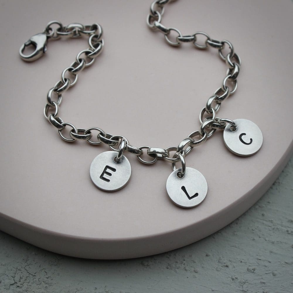 Sterling Silver Personalised Initial Charm Bracelet - Image 3