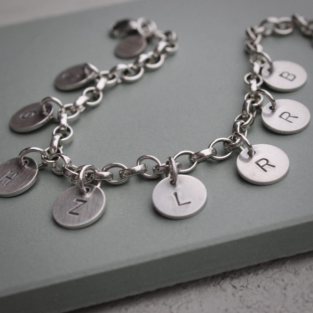 Sterling Silver Personalised Initial Charm Bracelet - Image 8