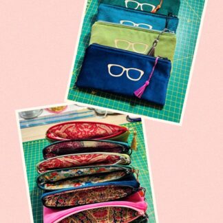 Velvet zipped glasses cases available in 5 colours