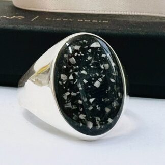 mens oval ashes signet ring
