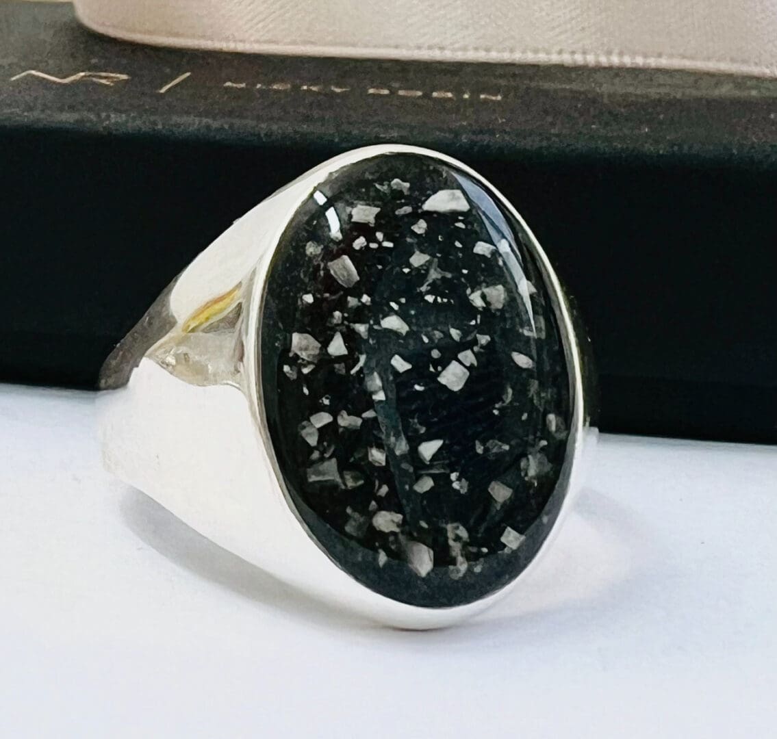 mens oval ashes signet ring