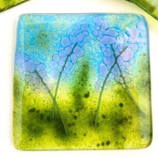Lavender fused glass coaster