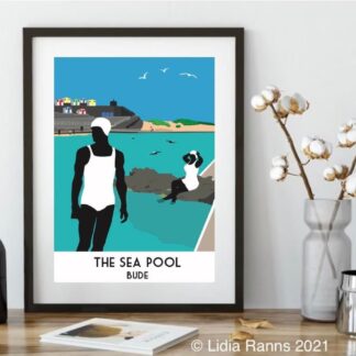 Bude Sea Pool - Cornwall Art Deco Lido. Vintage Style Limited Edition Giclée Art Print From An Original Illustration by Lidia Ranns