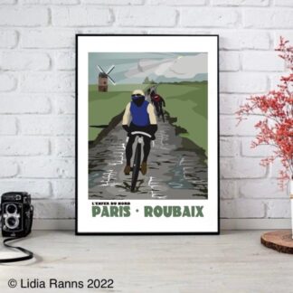 Paris - Roubaix L’enfer du Nord, Templeuve (Moulin-de-Vertain). Classic Bike Race - Signed Open Edition Giclée Art Print