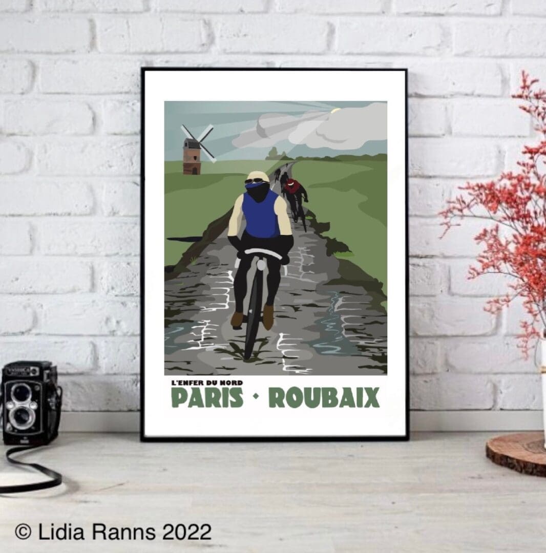 Paris - Roubaix L’enfer du Nord, Templeuve (Moulin-de-Vertain). Classic Bike Race - Signed Open Edition Giclée Art Print