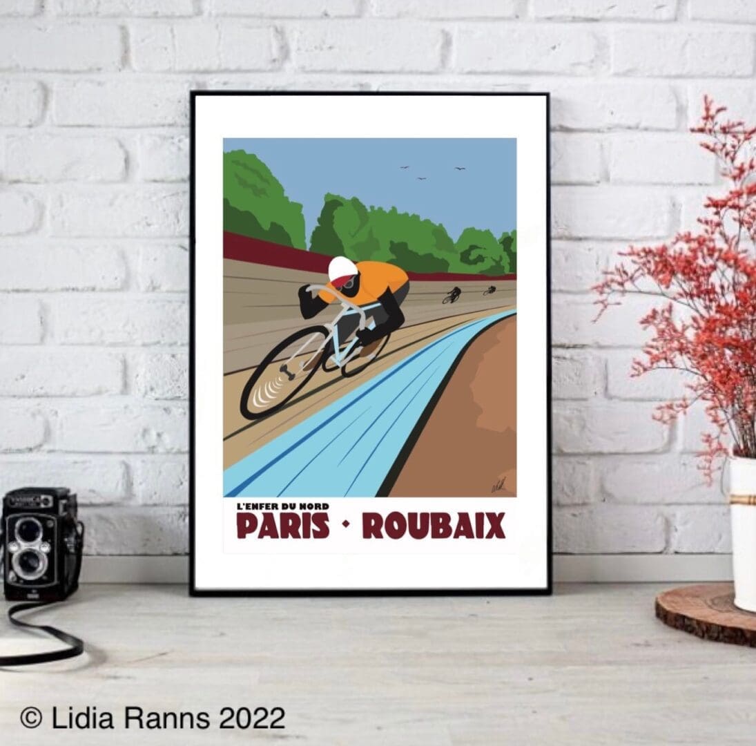 Paris - Roubaix Art Print. Paris Roubaix L’enfer du Nord, Velodrome. Classic Bike Race - Signed Open Edition Giclée Art Print