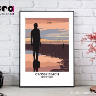Crosby Beach - Merseyside. River Mersey. Liverpool. Antony Gormley, Another Place Sculptures. Crosby. Signed Open Edition Giclée Art Print