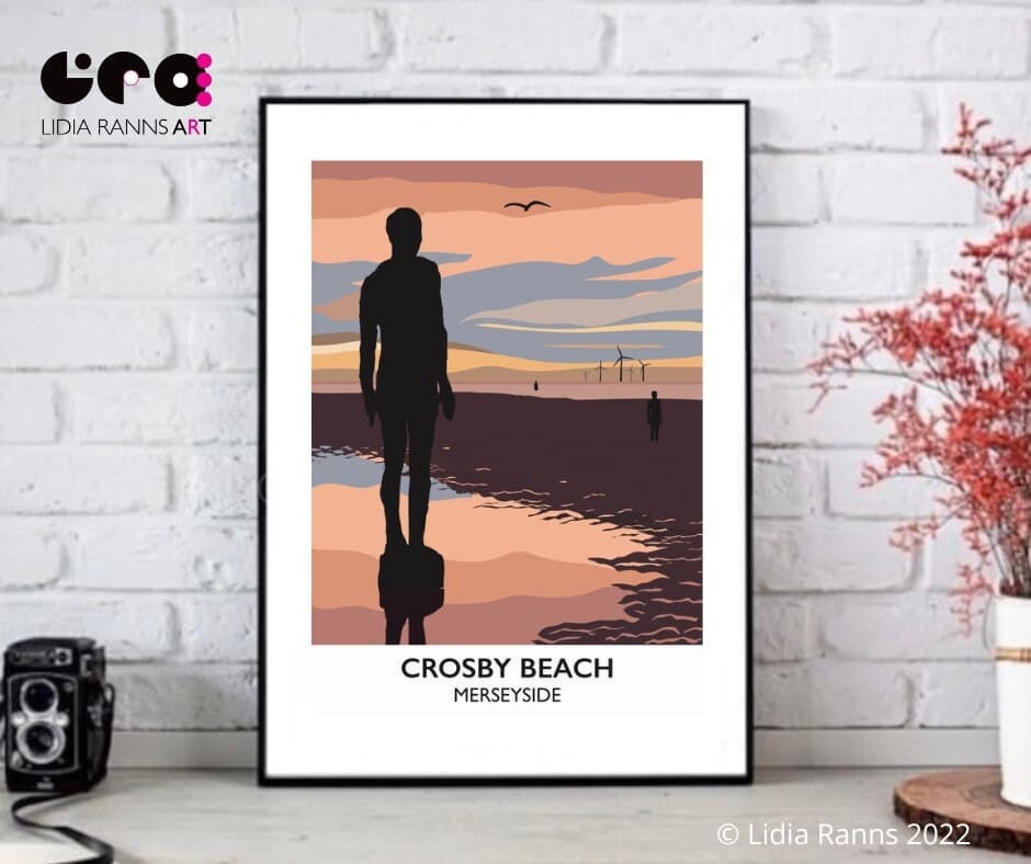 Crosby Beach - Merseyside. River Mersey. Liverpool. Antony Gormley, Another Place Sculptures. Crosby. Signed Open Edition Giclée Art Print