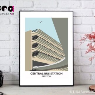 Preston Bus Station, Lancashire. Brutalist Britain. Brutalist Architecture Open Edition Signed Art Print by Lidia Ranns