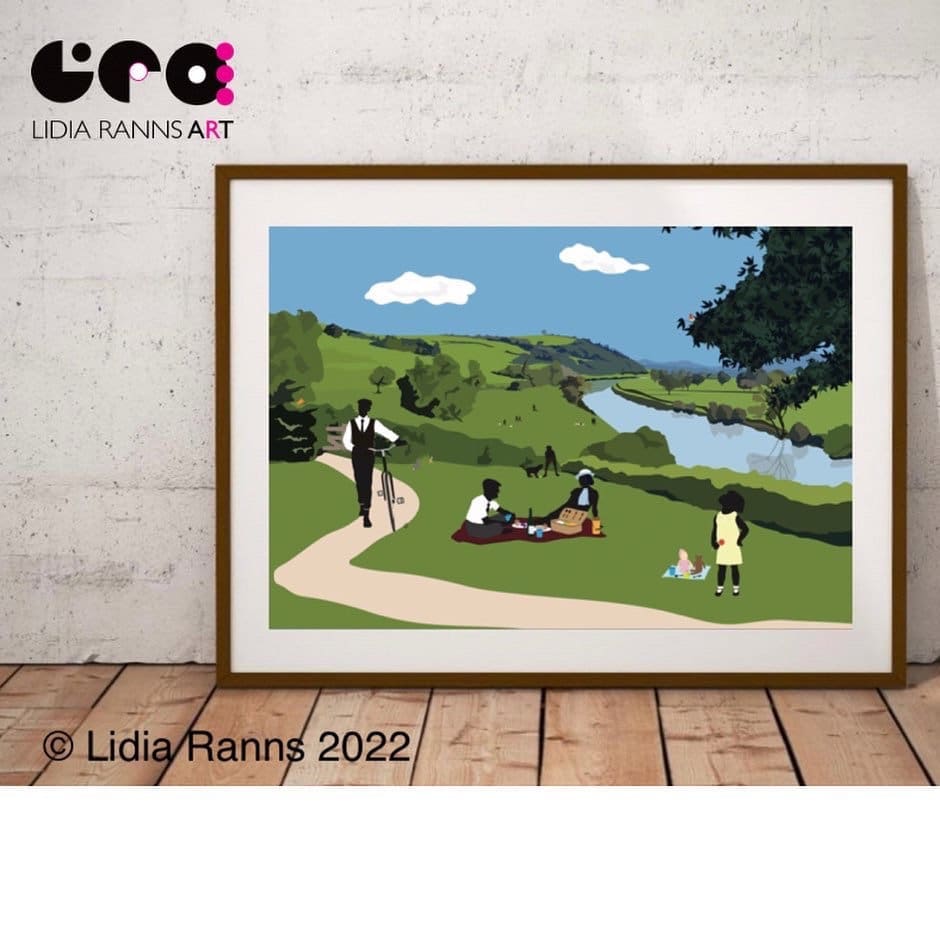 Limited Edition Lancaster. A Picnic by The Lune, Crook ‘O’ Lune, Near Lancaster - Lune Valley Signed Limited Edition Giclée Art Print