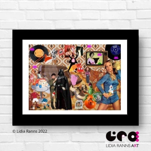 Limited Edition ‘Retropolis’ Nostalgic Pop Art Style Collage. Retro. 1970’s. Star Wars. Space Invaders. Action Man. Signed edition of 20
