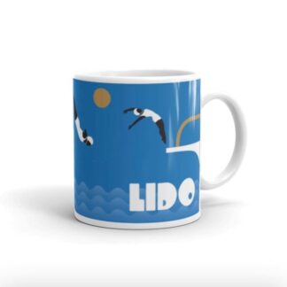 Coffee mug Tea mug Homeware Gift. 1930’s - Art Deco lido vintage style bathing belle illustration on a Coffee/Tea mug. By Lidia Ranns