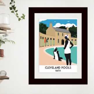 Limited Edition Giclee Print - Cleveland Pools. Bath - UK Lido. Bathing Belles. Art Deco vintage style Limited Edition Art print from original art by Lidia Ranns.