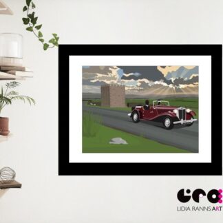 Limited Edition MG-T Series. Jubilee Tower Quernmore, Lancaster Forest Of Bowland. Art Deco style Art print from original art by Lidia Ranns