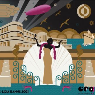 Limited Edition Morecambe. Roman Fantasy Series. Venus Art Deco Style Giclée Art Print 10”x10” from an original illustration by Lidia Ranns