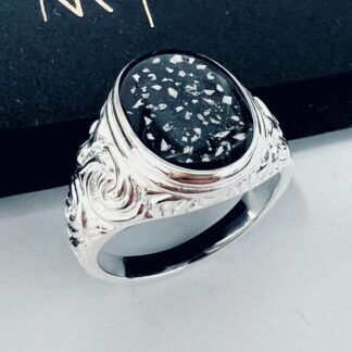 mens embossed ashes ring