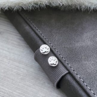 Silver paw print studs