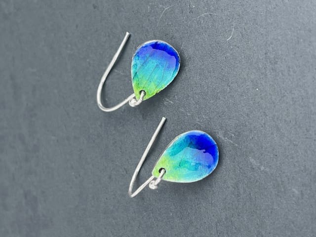 Enamel Peacock Earrings - Image 6