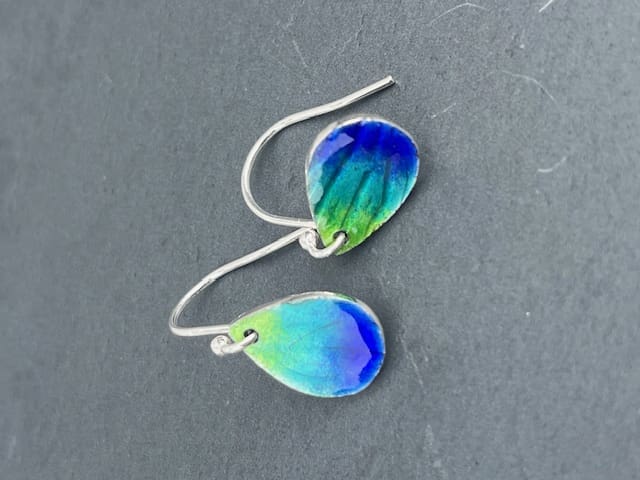 Enamel Peacock Earrings - Image 4